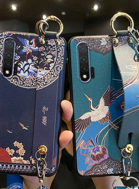 适用华为nova6手机壳如意腕带nova6se保护nove6硅胶套5G斜挎挂绳WLZ一AN00全包JNY防摔4G磨砂软note外6女新款