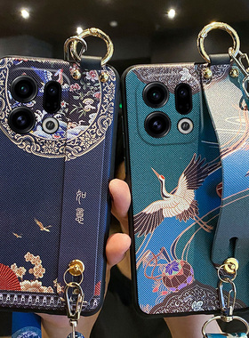 适用oppofindx9手机壳如意oppo腕带findx9pro保护硅胶套PLJ110斜挎挂绳PLG全包防摔find磨砂x9软p女oppox新款