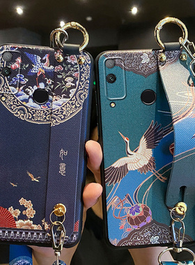 适用华为荣耀play4tpro手机壳如意腕带play4T保护硅胶套AQM一AL10斜挎挂绳AKA全包防摔paly软por女4tplay妈妈