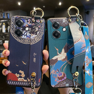 适用oppoA5活力版手机壳斜跨挂绳