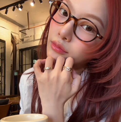 简爱猪鼻子波浪滚珠镶锆女士戒