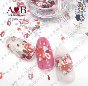 【现货】日本 Kirakira happy 饰品 爱心红唇混合片