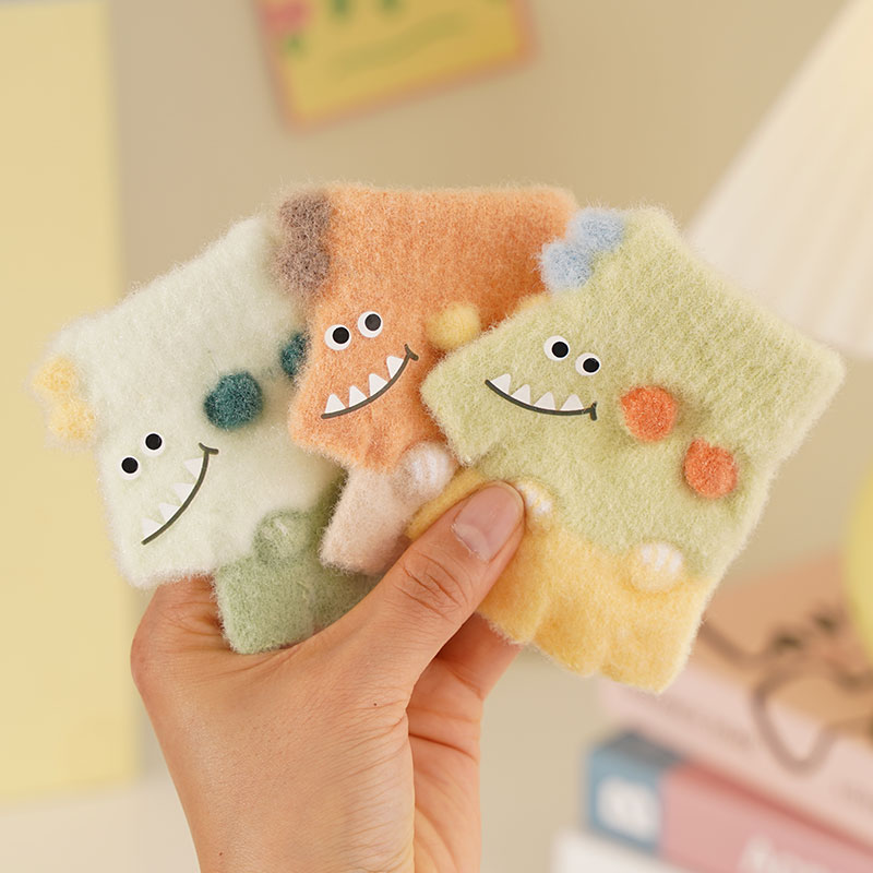 0-3岁小宝宝手套秋冬半指新生儿婴儿1-2保暖爬行露五指半截幼儿童