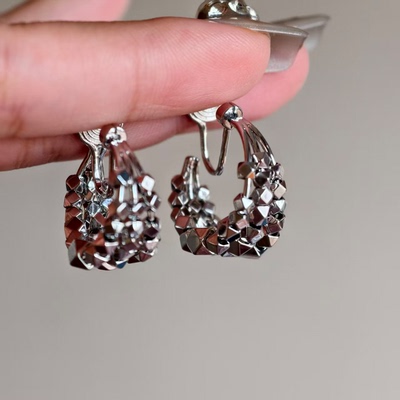 碎银C形绝美耳钉女轻奢高级感