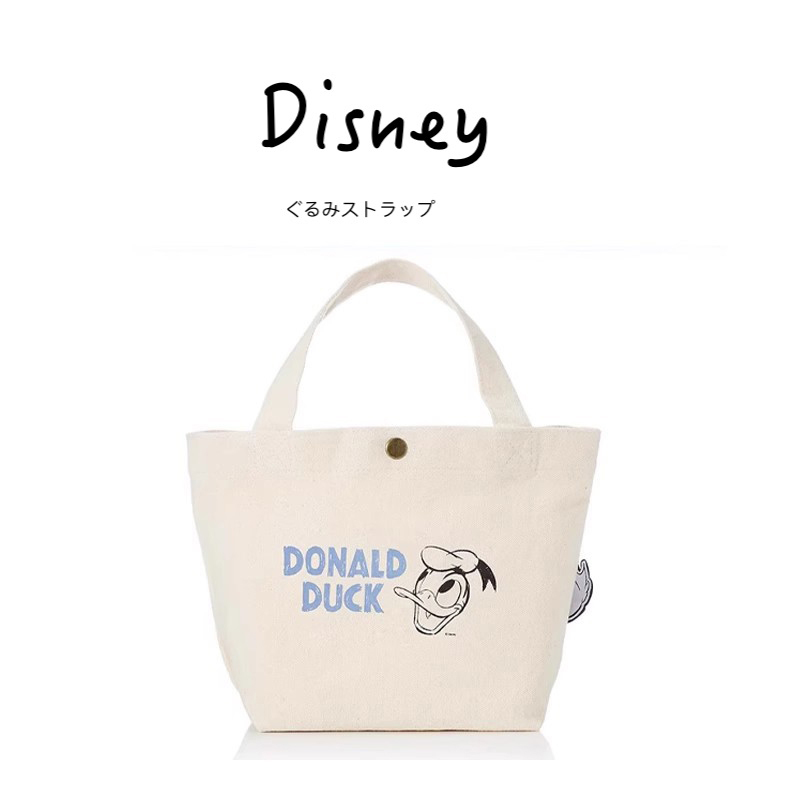 日本正版disney迪士尼经典唐老鸭帆布袋女生手提袋时尚百搭购物袋