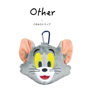 日本jerry tom正版猫和老鼠汤姆猫脸型零钱包卡包挂件毛绒玩具