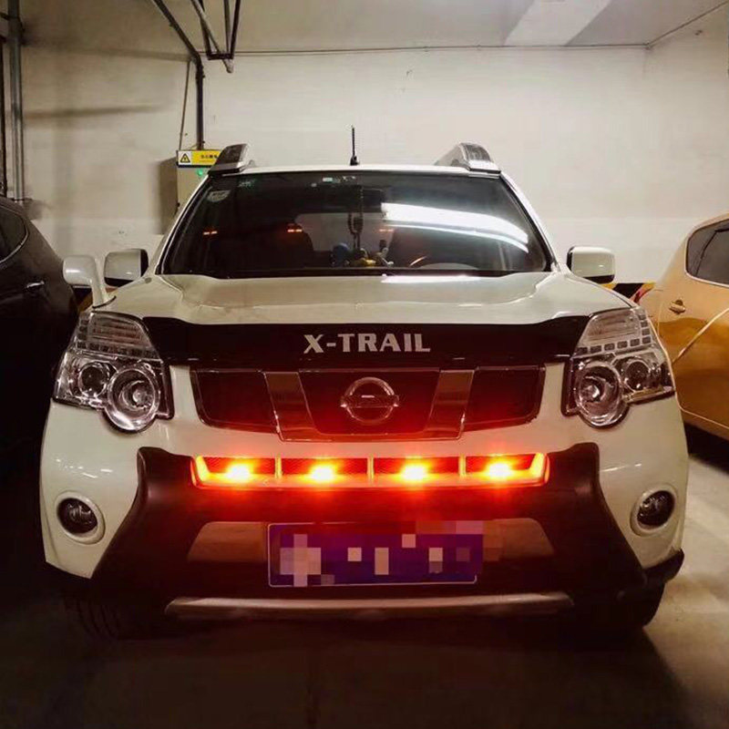 适用于日产奇骏中网小黄灯途达中网灯越野改装领航灯汽车装饰雾灯