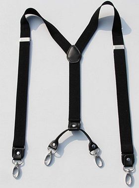 四夹挂扣背带 英伦风背带夹 豪华商务型吊裤带配饰男女通用吊带夹