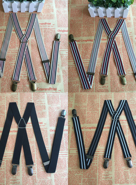 男女通用交叉背带 成人吊裤带吊带夹四夹款吊带裤背带夹吊带潮