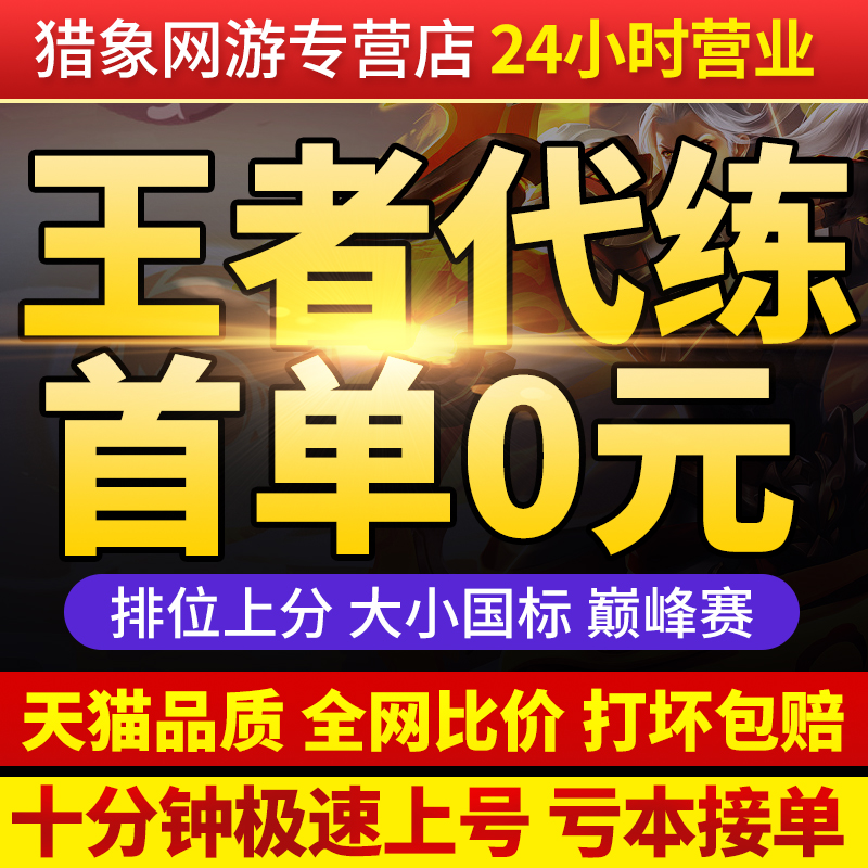 【亏本低价】王者荣耀代练代打带排位上分车队英雄战力巅峰赛游戏 游戏服务 游戏代练（新） 原图主图