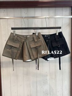 R13正品2026春夏新款小众设计美式复古口袋工装短裤女时髦显瘦
