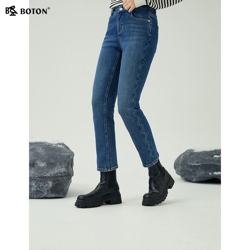 波顿常规裤长裤中高腰