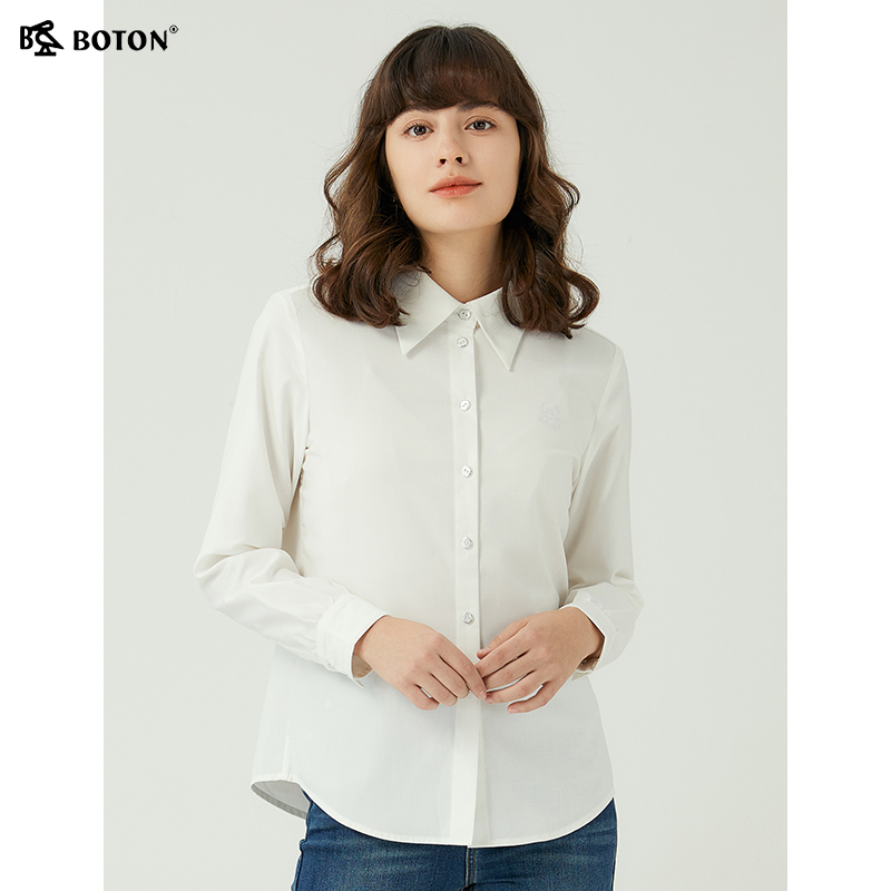 波顿宽松休闲长袖纯棉