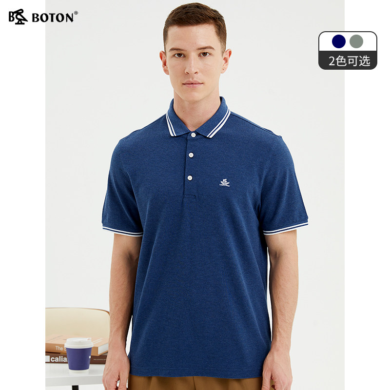 波顿男装保罗polo衫短袖夏季商务休闲翻领t恤针织纯棉高级感上衣
