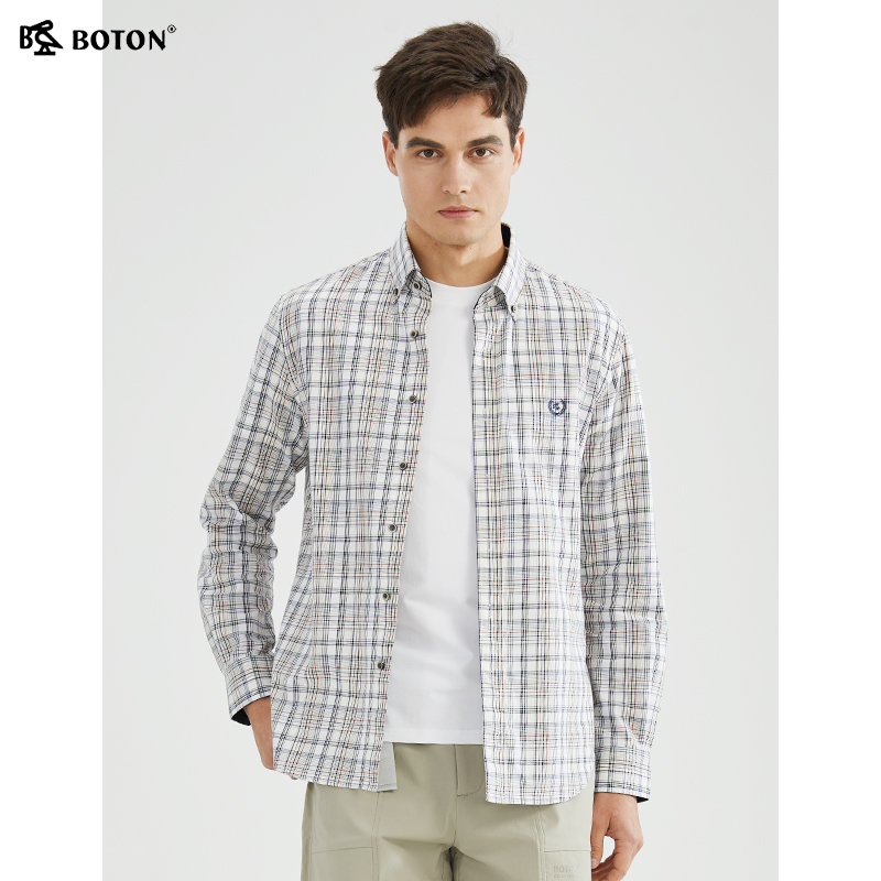 波顿2025春季格子新款衬衫