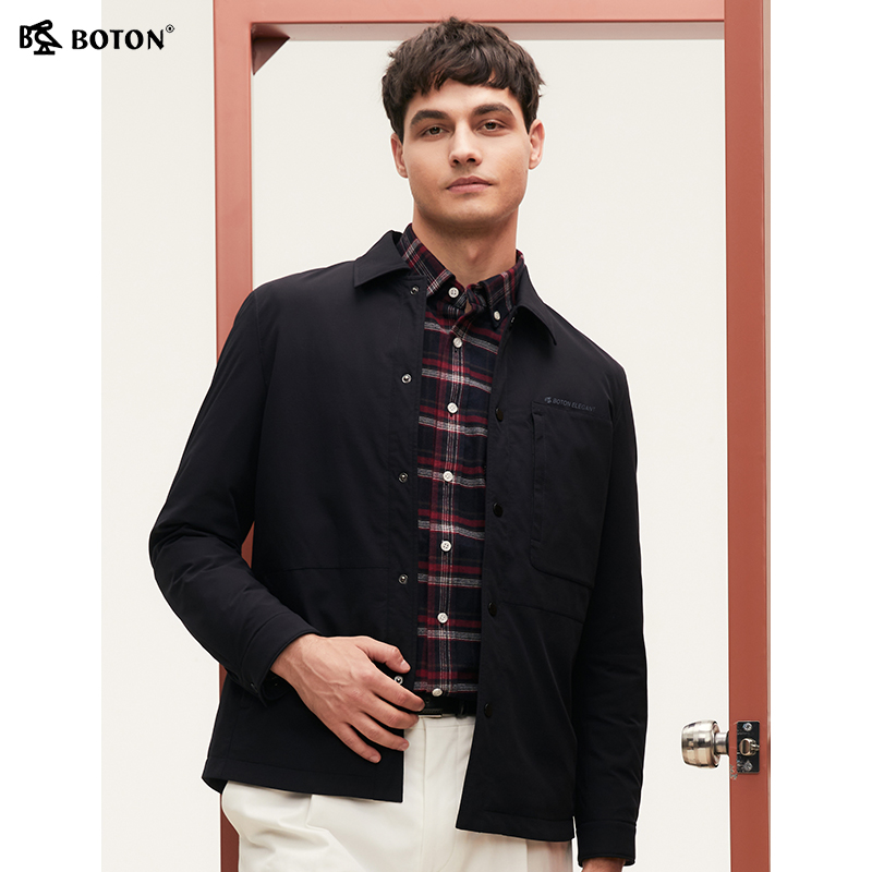 日常常规款羽绒服波顿翻领