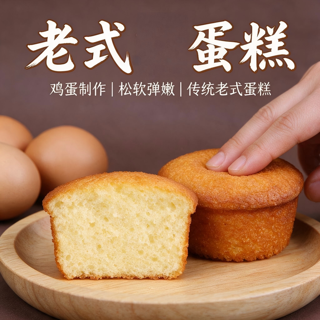 康福老味蛋糕有糖传统老式糕点零食小点心小吃早餐营养食品袋装