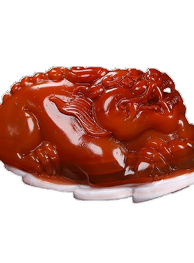 天然正宗凉山南红玛瑙柿子红貔貅吊坠步步来财原石挂件男女款P300