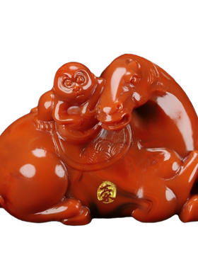 蝶逸男女南红玛瑙原石雕刻