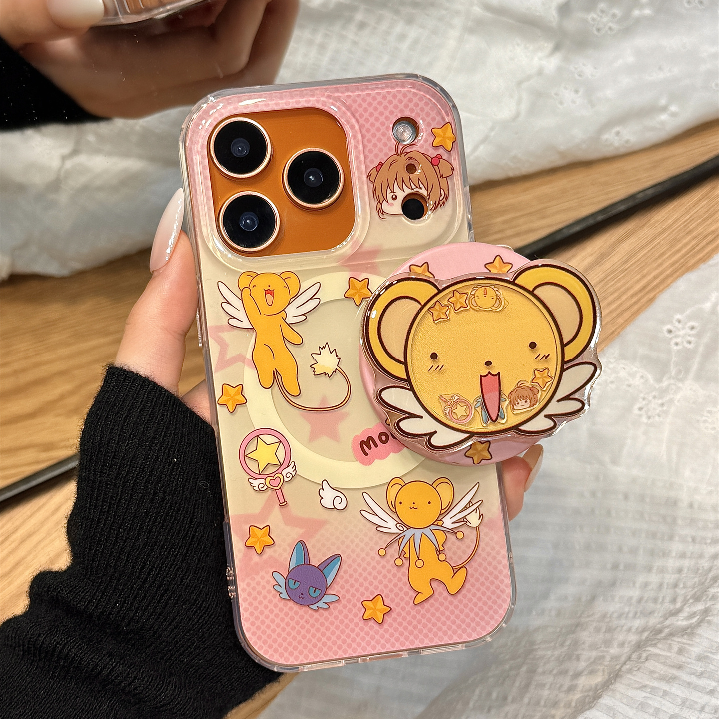 可爱卡通动漫百变小樱小可摇摇乐磁吸支架适用于iphone17promax苹果14手机壳15新款16pro女13硅胶17pm防摔套