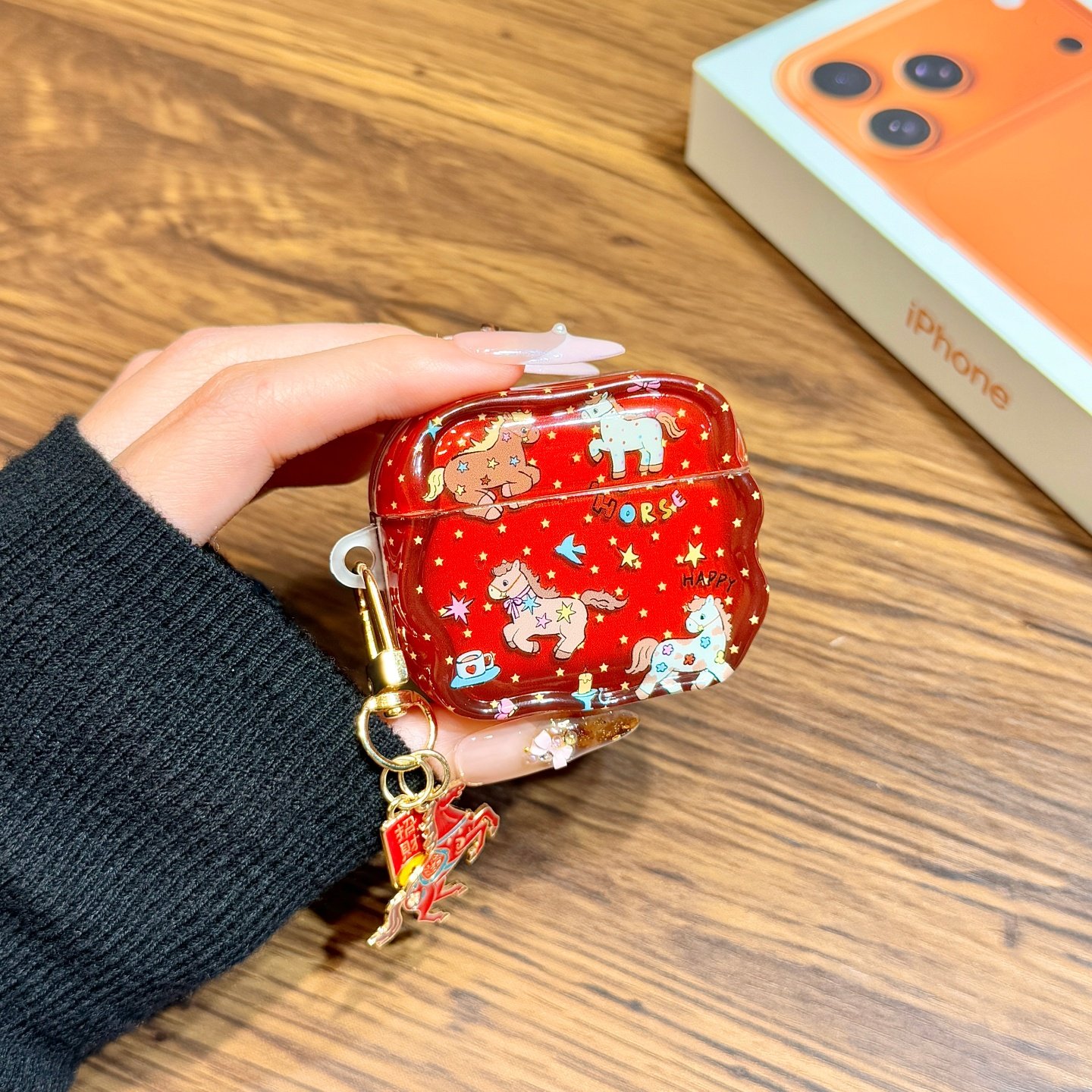 新年红色喜庆彩色星星小马招财挂件适用于苹果AirPodspro3耳机保护套AirPods pro4新款无线蓝牙3代AirPods1/2,3C数码配件,耳机保护套,淘宝优惠券,粉丝福利购,淘宝优惠卷