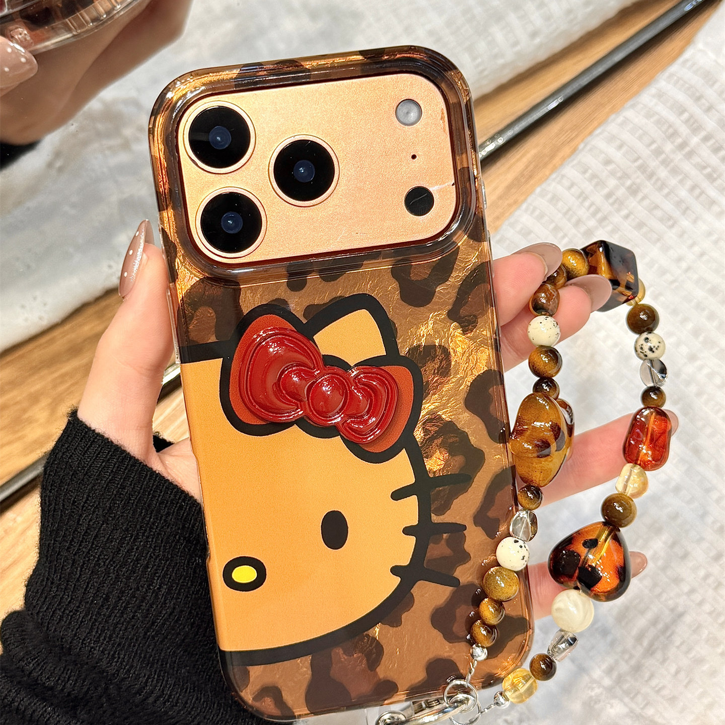 金灿灿锡纸纹立体蝴蝶结豹纹kitty猫手拎链条适用于iphone17promax苹果14手机壳15新款16pro女13硅胶17pm防摔,3C数码配件,手机保护套/壳,淘宝优惠券,粉丝福利购,淘宝优惠卷