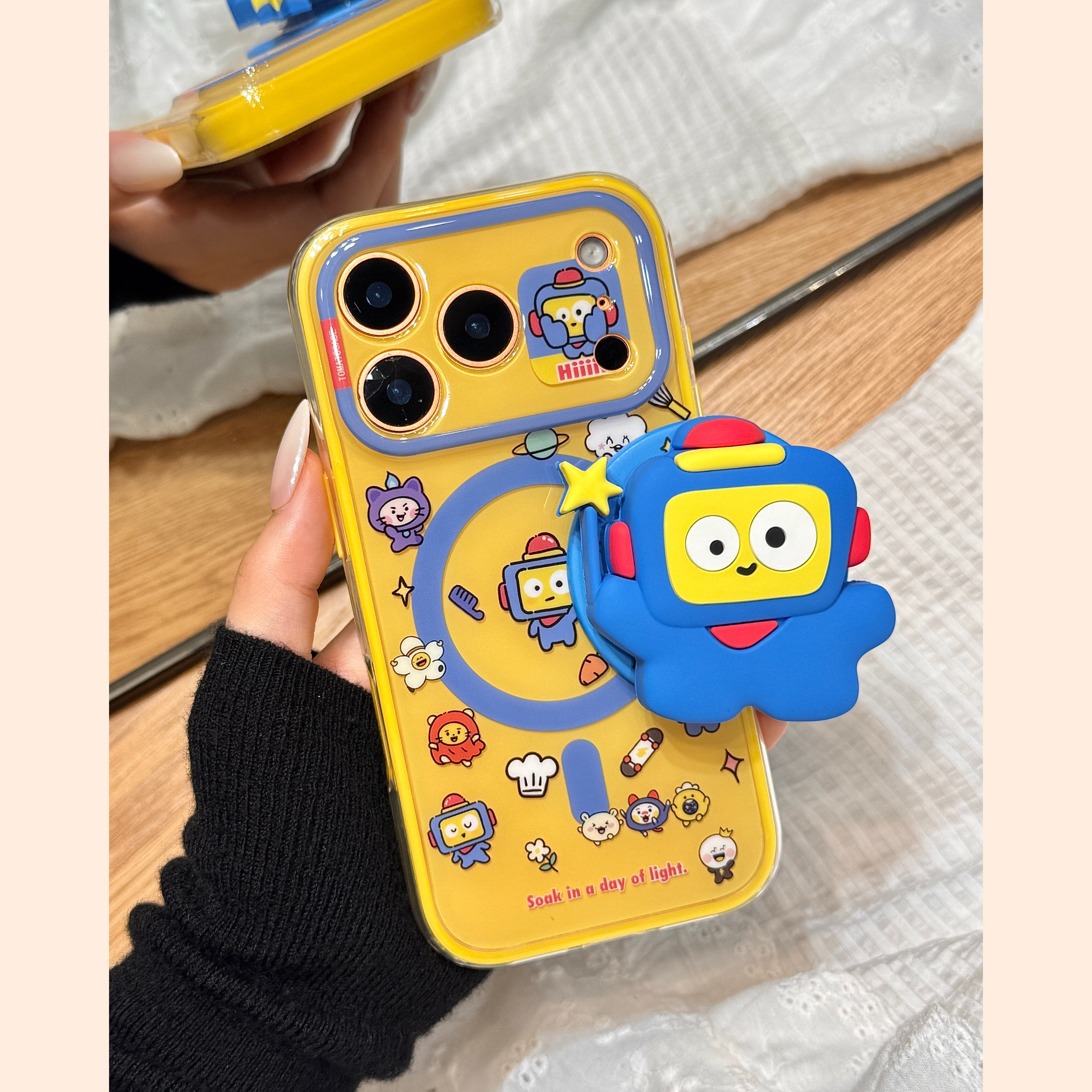 软萌可爱卡通动漫机器人电视机磁吸支架适用于iphone17promax苹果14手机壳15新款16pro女13二合一17pm防摔套,3C数码配件,手机保护套/壳,淘宝优惠券,粉丝福利购,淘宝优惠卷