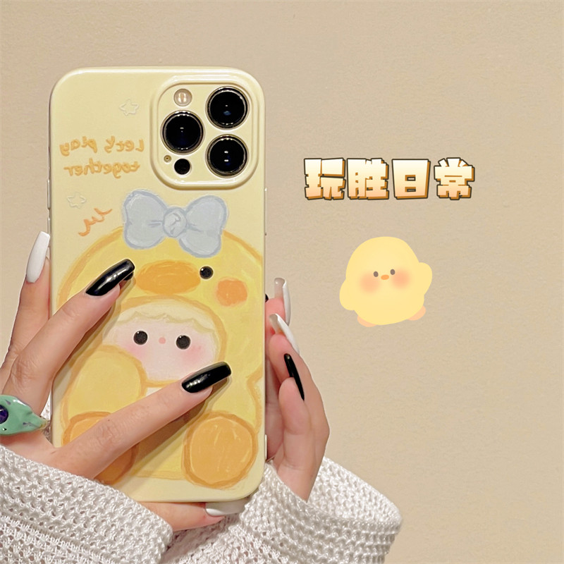 玩胜 奶油黄卡通可爱小鸭子女孩iphone14promax苹果13手机壳11新款14pro女12少女心14pm全包硅胶创意防摔软壳使用感如何?