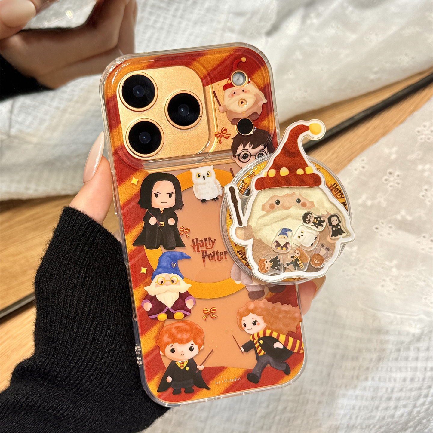 卡通动漫镂空霍格沃茨魔法师磁吸支架适用于iphone17promax苹果14手机壳15新款16pro女13可爱17pm硅胶防摔套