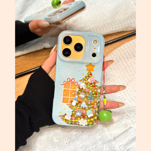 镂空亮片圣诞树jellycat小动物苹果挂件适用于iphone17promax苹果14手机壳15新款16pro女13可爱17pm硅胶防摔