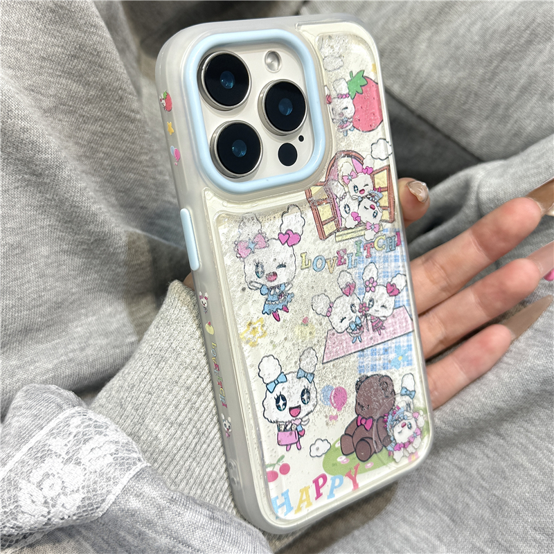 解压流沙可爱拓麻歌子甜心吉适用于iphone16promax苹果14手机壳15新款15pro女16少女心13pm硅胶创意防摔软壳