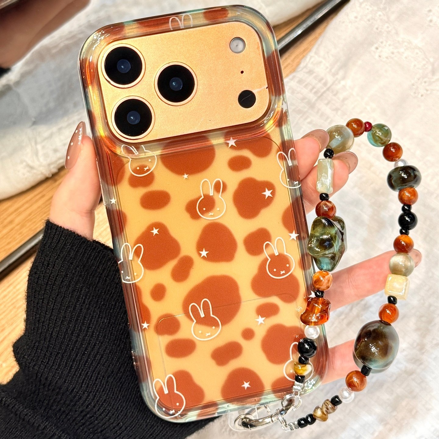 半透双层色块满屏米菲兔头像手拎珠链适用于iphone17promax苹果14手机壳15新款16pro女13可爱17pm硅胶防摔套,3C数码配件,手机保护套/壳,淘宝优惠券,粉丝福利购,淘宝优惠卷