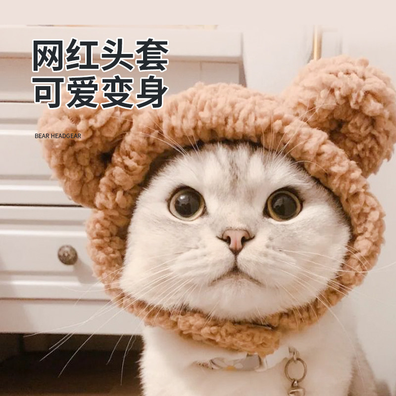 宠物帽子猫咪头套狮子兔耳朵兔子小猫猫狗狗新年可爱生日头饰装扮