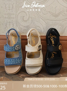 SAM EDELMAN山姆爱德曼夏小香风复古牛仔拼色沙滩凉鞋女鞋ARLO