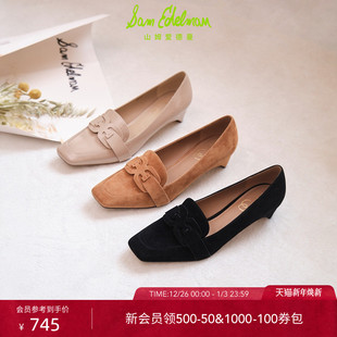 单鞋 SAM 高跟鞋 粗跟乐福鞋 女MILENA EDELMAN山姆爱德曼秋复古法式