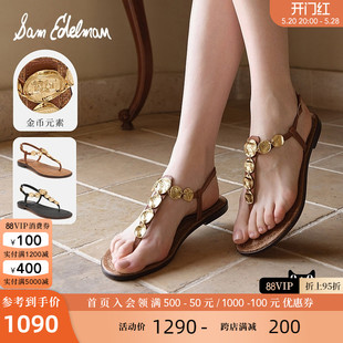 新款 SAM COIN EDELMAN2024夏季 扣带外穿凉鞋 GIGI 夹趾人字拖一字式