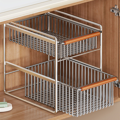 下水槽置物架不锈钢拉篮