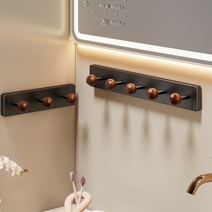 毛巾挂钩免打孔浴室卫生间门后挂衣架一排式强力粘胶承重壁挂墙上