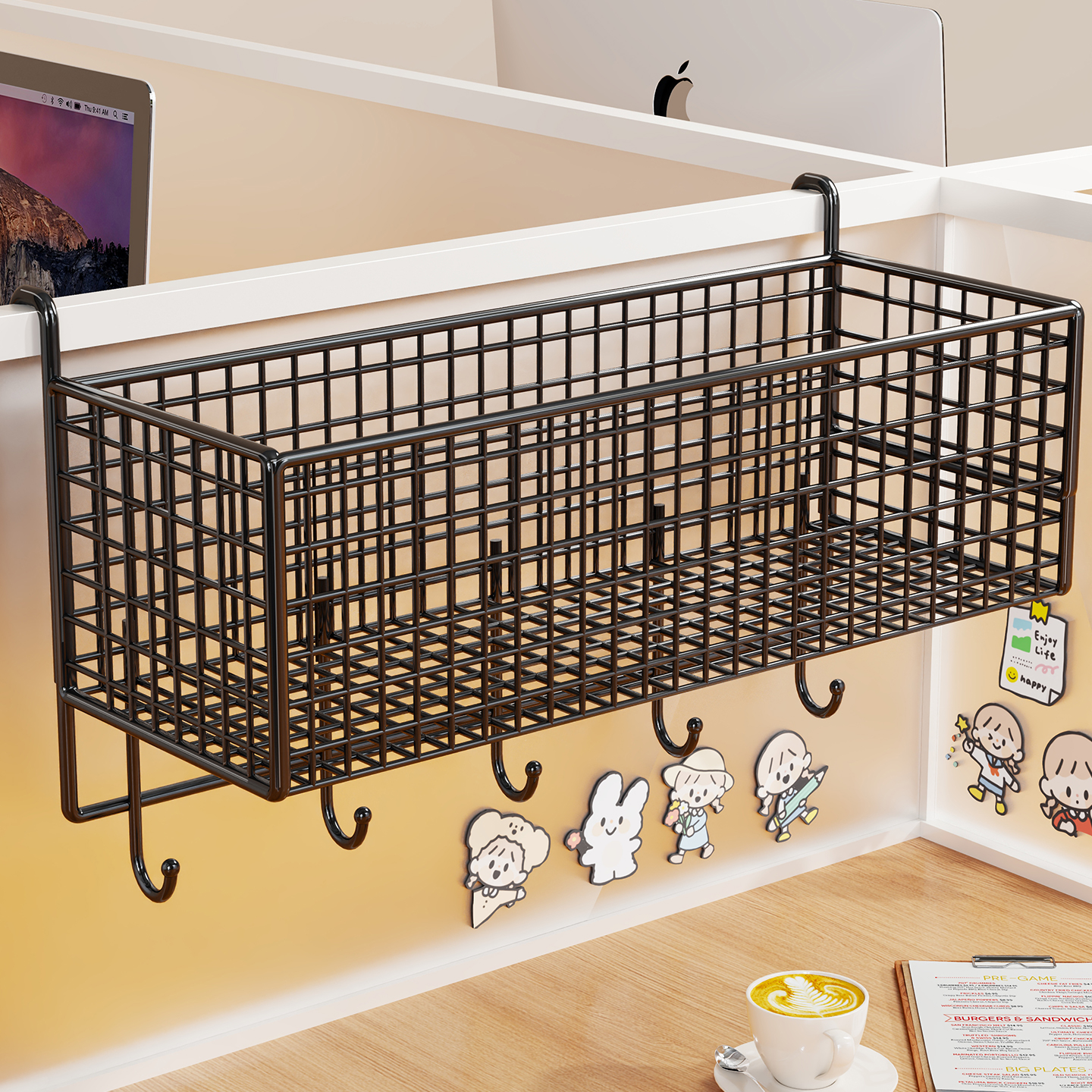 办公室工位挂篮桌面置物架