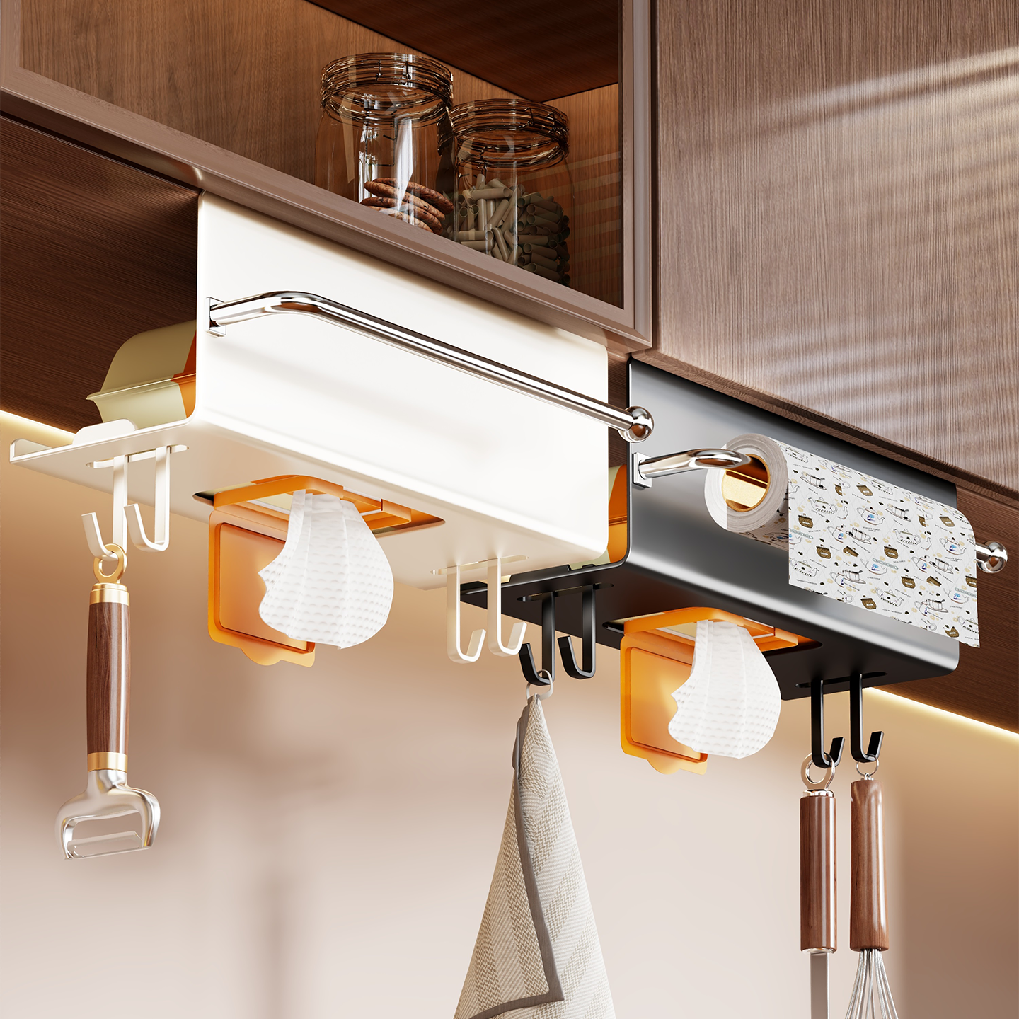 厨房湿巾纸巾架子吊柜倒挂抽纸盒