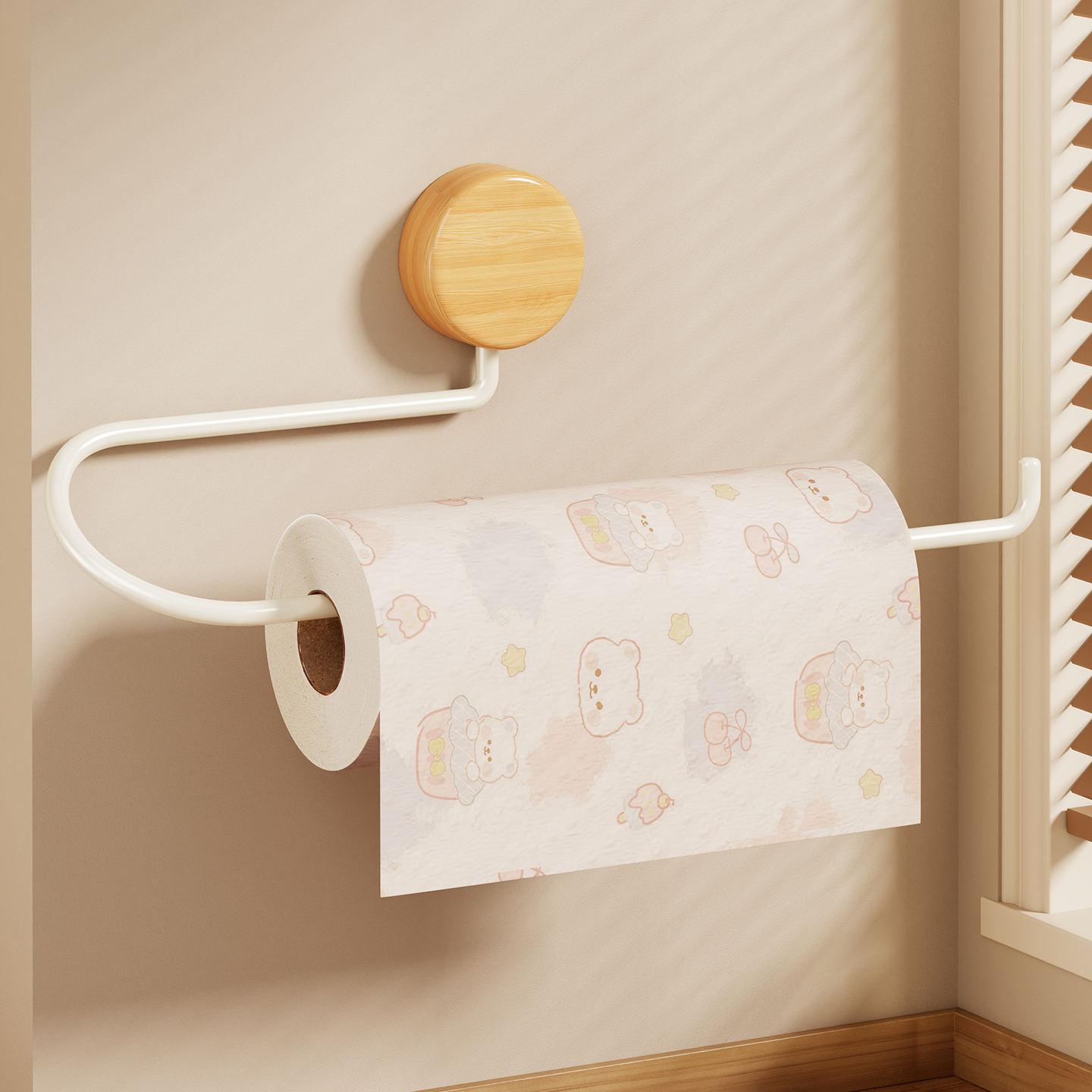 实木厨房纸巾架家用纸挂架