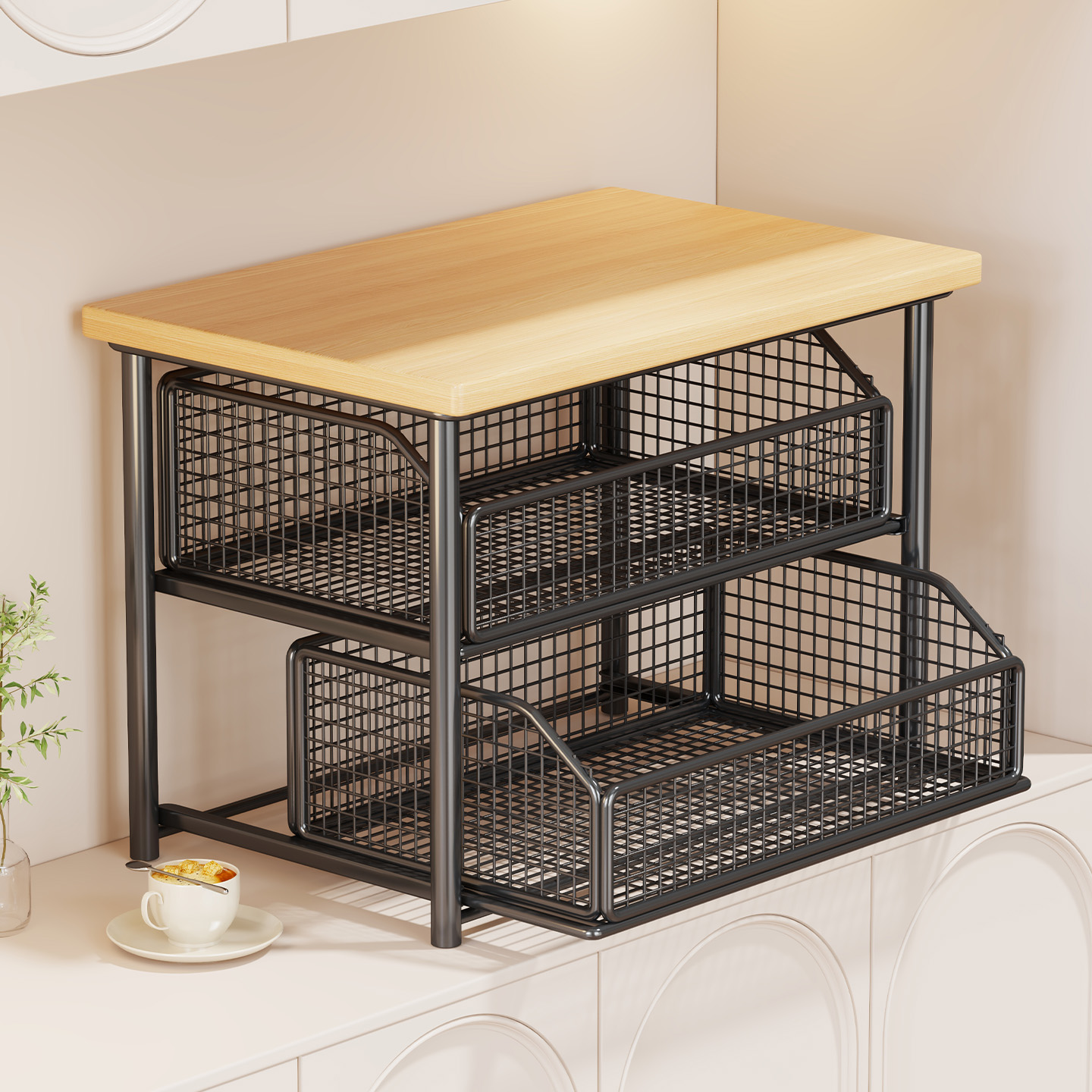 厨房置物架桌面抽屉式储物架