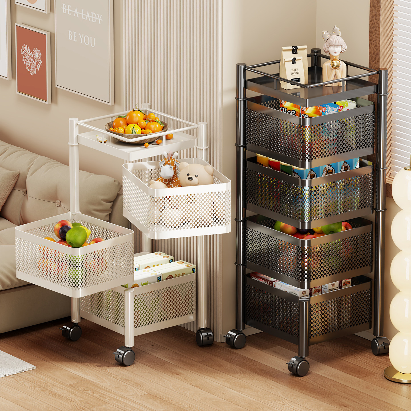 零食小推车可移动收纳架