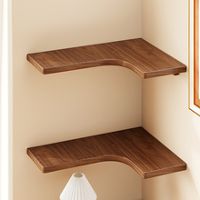 实木墙角置物架厨房客厅墙上L形调料收纳架客厅餐厅转角L型装饰