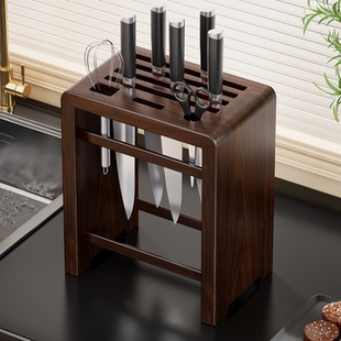 实木刀架置物架多功能2025新款厨房菜刀筷笼菜板架一体刀具架