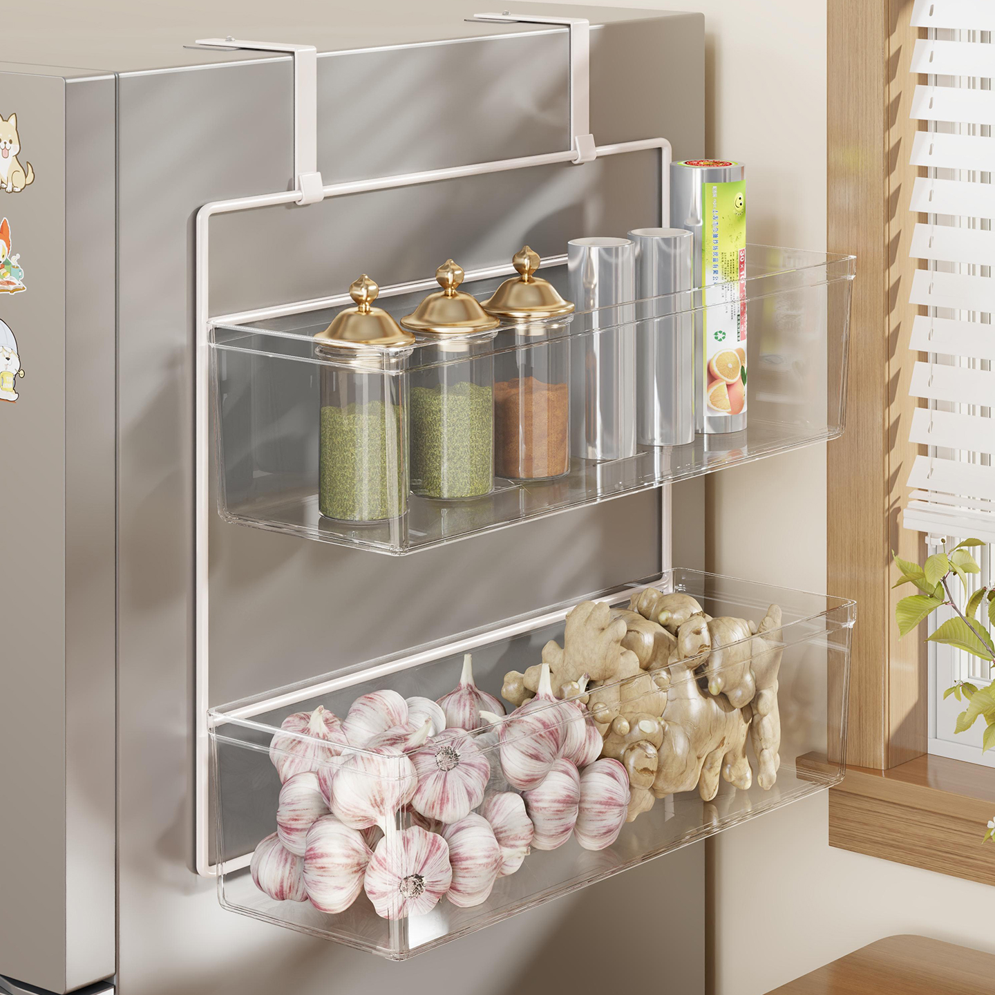 冰箱侧置物架多功能分层收纳