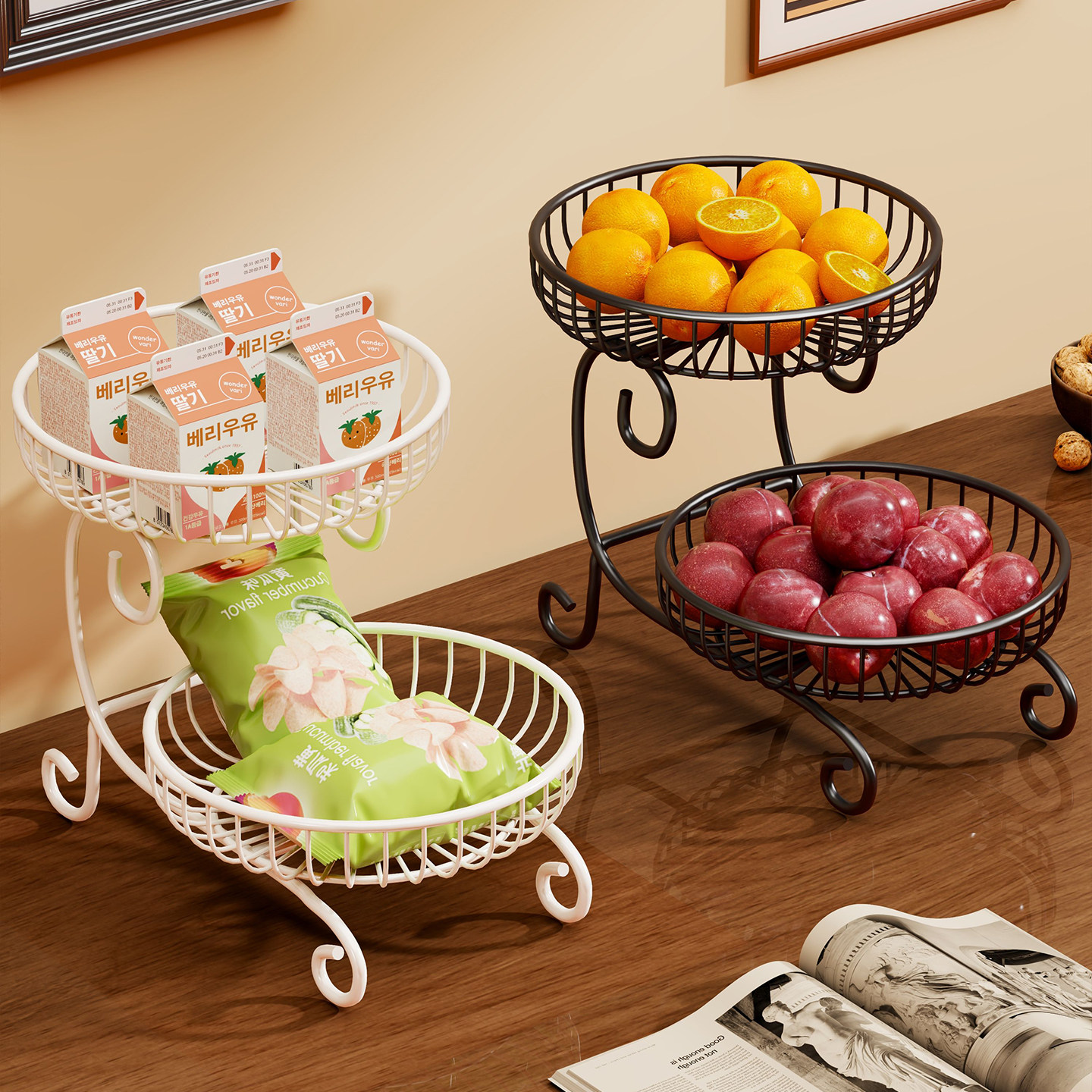 客厅家用新款轻奢高端水果盘多层茶几餐桌收纳果篮糖果零食摆放盘,餐饮具,果盆/果盘/果篮,淘宝优惠券,粉丝福利购,淘宝优惠卷