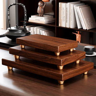 实木茶具工艺品长方形摆件奇石头香炉佛像花瓶盆景底座展台托架子