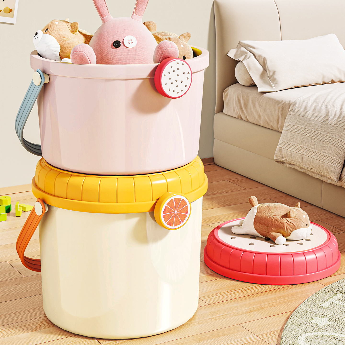 儿童玩具收纳箱置物架大容量宝宝衣服零食储物箱塑料收纳盒整理箱