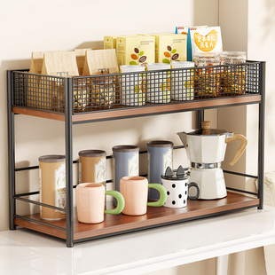 桌面置物架餐零食架客厅水杯架子桌上厨房台面调料多层杯子收纳层